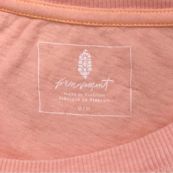 Free People Happy to See You Tee Papaya Orange Pink Size M - Picture 2 of 7